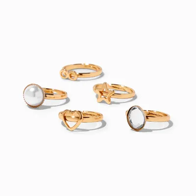 Claire's Club Gold Basic Rings - 5 Pack