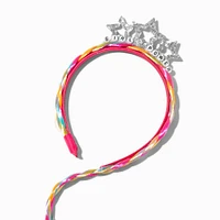 Claire's Club "Girl Power" Rainbow Faux Hair Headband