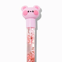 Pink Bear Water-Filled Glitter Pen