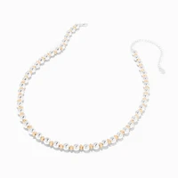 Silver-tone & Gold-tone Beaded Necklace