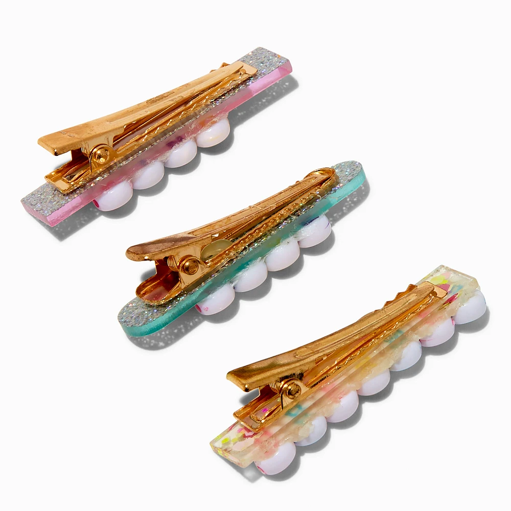 Claire's Club Pastel Affirmation Hair Clips - 3 Pack