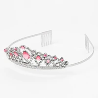 Claire's Club Pink Rhinestone Silver Tiara