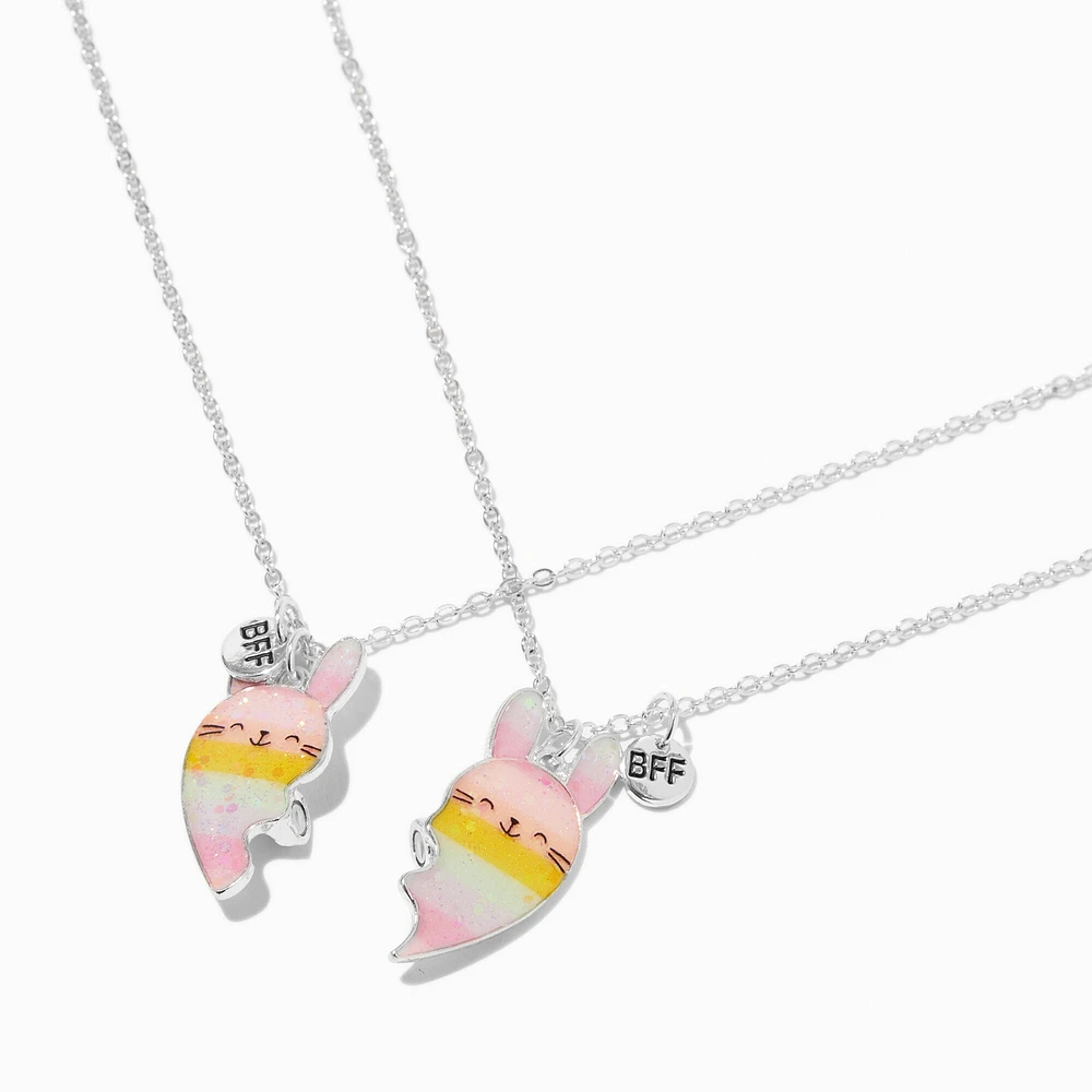 Best Friends Bunny Split Heart Pendant Necklaces - 2 Pack