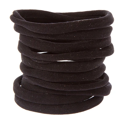 Black Rolled Hair Ties - 10 Pack