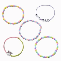 Hip Hop Easter Bunny Beaded Stretch Bracelets - 5 Pack