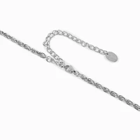 Silver-tone Stainless Steel 3MM Rope Chain Necklace