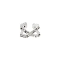 Silver Criss-Cross Embellished Ear Cuff