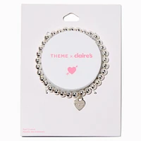 T H E M E x Claire's Silver-tone Shot Bead Stretch Bracelet