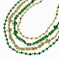 St. Patrick's Day Shamrocks Beaded Necklace Set - 4 Pack