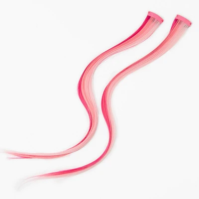 Pink Ombré Faux Hair Clip In Extensions - 2 Pack