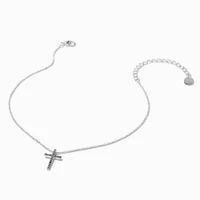 Claire's Club Silver-tone Cross Necklace