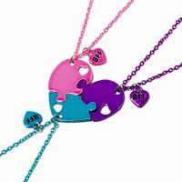 Best Friends Heart Puzzle Pedant Necklaces - 3 Pack