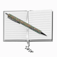 Silver Bling Star Mini Notebook & Pen Gift Set