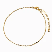 C LUXE by Claire's 18k Yellow Gold Plated Dainty Twisted Chain Anklet