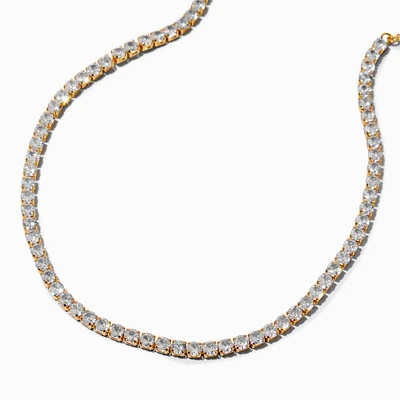 C LUXE by Claire's 18k Yellow Gold Plated Cubic Zirconia Cup Chain Necklace