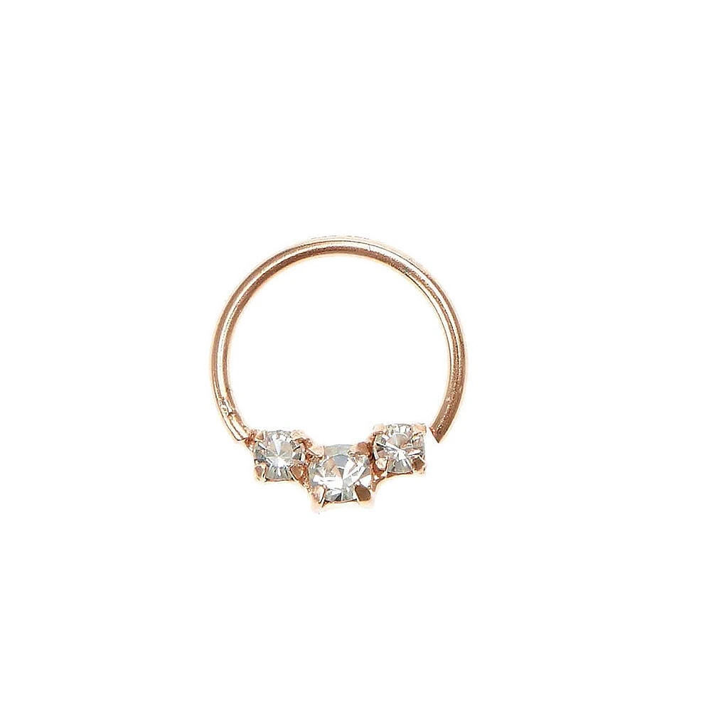 Sterling Silver Rose Gold Cartilage Hoop Ring