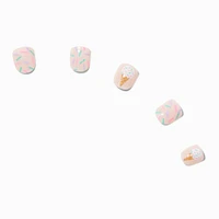 Claire's Club Ice Cream Square Press On Vegan Faux Nail Set - 10 Pack