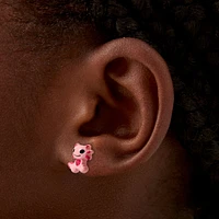 Pink Axolotl Stud Earrings