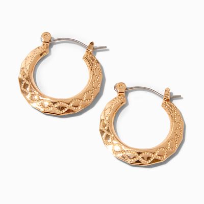 Gold 20MM Delicate Swirl Hoop Earrings