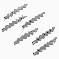 Silver-tone Wavy Hair Pins - 6 Pack