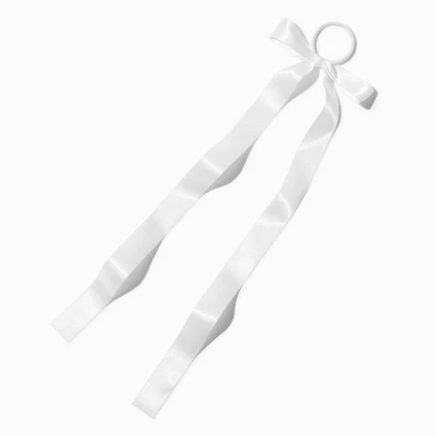White Satin Bow Hair Tie