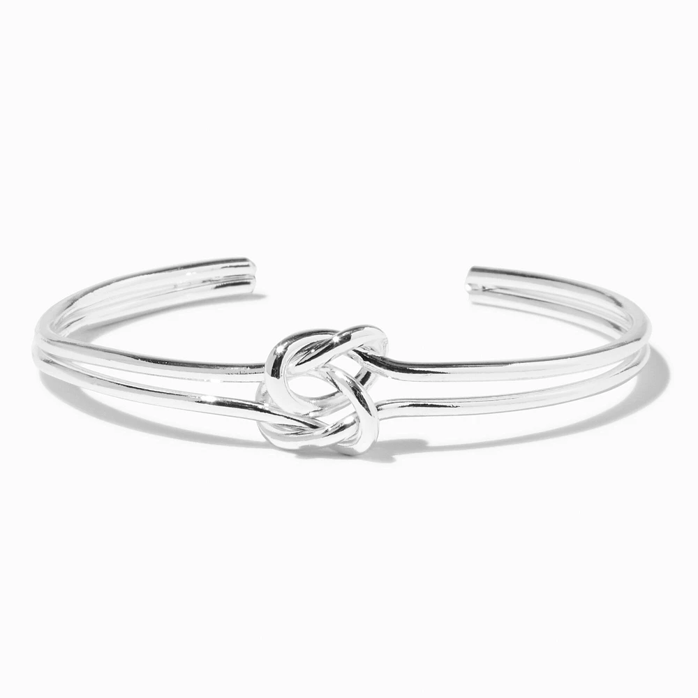 Silver-tone Double Knot Cuff Bracelet