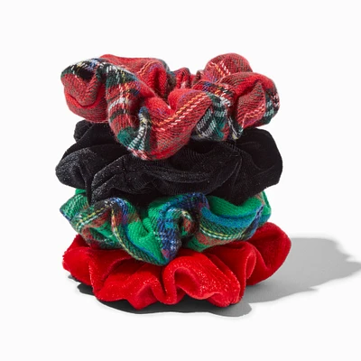 Mixed Holiday Plaid Scrunchies - 4 Pack