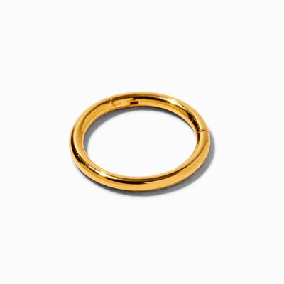 18k Gold Plated 18G Titanium Clicker Hoop Nose Ring