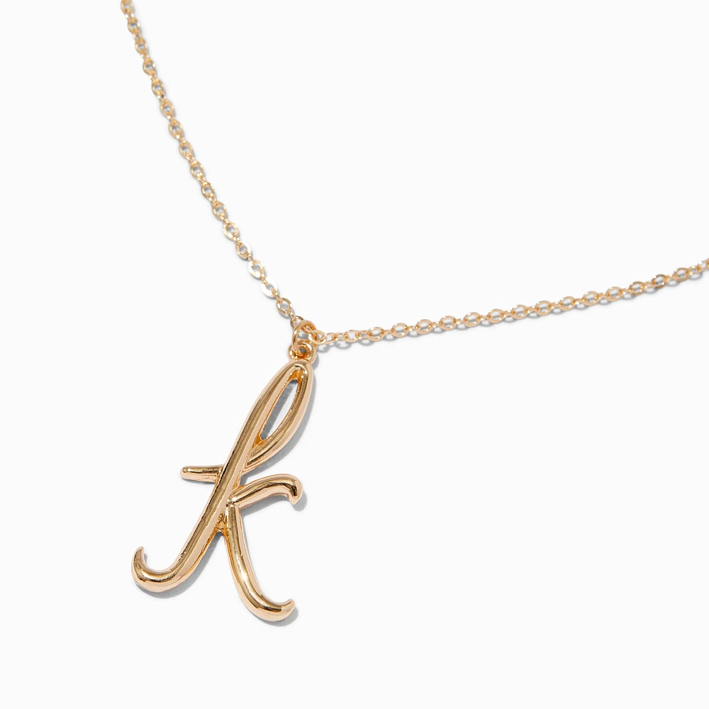 Gold-tone Modern Initial Necklace - K