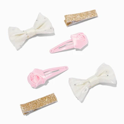 Claire's Club Mixed Rose Hair Clips - 6 Pack