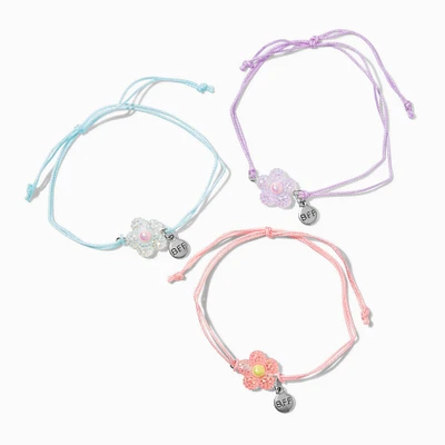 Best Friends Pastel Puffy Flower Bracelets - 3 Pack