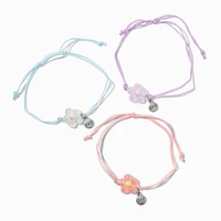 Best Friends Pastel Puffy Flower Bracelets - 3 Pack