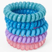 Jewel Tone Spiral Hair Ties - 5 Pack