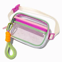 Translucent Colorblock Small Backpack with Belt Bag