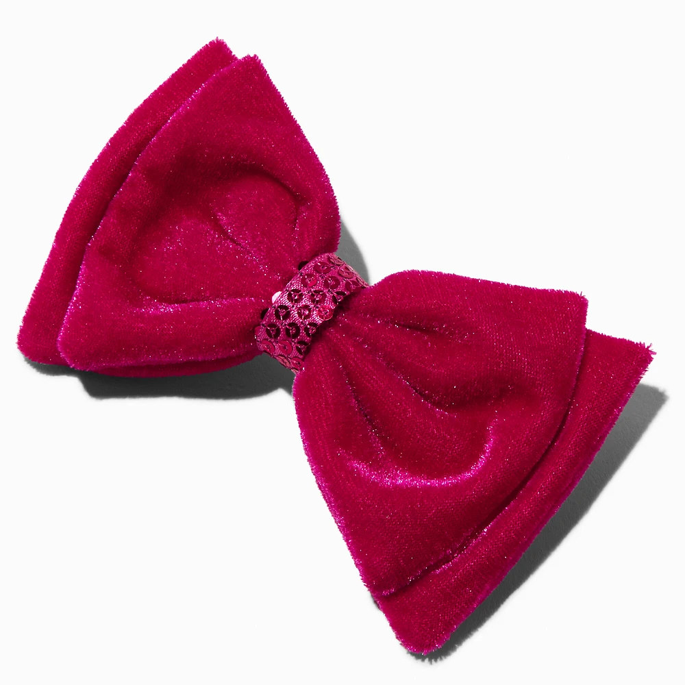 Velvet Sequin Hair Bow Clip