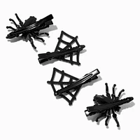 Crystal Spiders & Webs Hair Clips