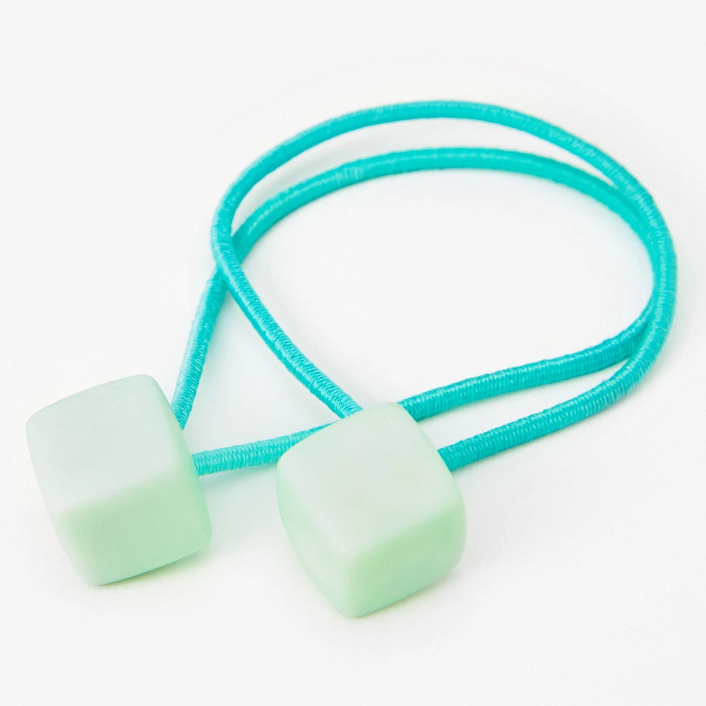Mint Green Geometric Hair Ties - 2 Pack