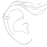 Silver Half Crystal Ear Cuff
