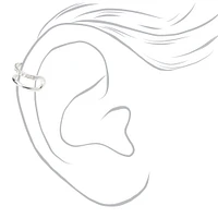 Silver Half Crystal Ear Cuff