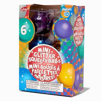 Tobar® Claire's Exclusive Mini Glitter Squeezy Balls Fidget Toy - 6 Pack
