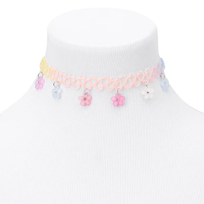 Pastel Flower Power Tattoo Choker Necklace