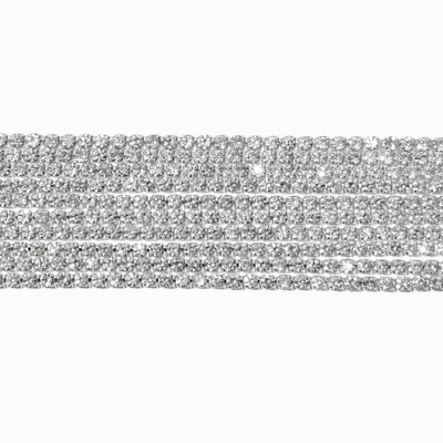 Silver-tone Rhinestone Choker Necklace