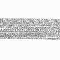 Silver-tone Rhinestone Choker Necklace