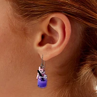 Pink Corgi Purple Bubble Tea 1" Drop Earrings
