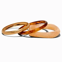 Gold-tone Tortoiseshell Marble Bangle Bracelets - 3 Pack