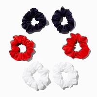 Red, White & Blue Hair Scrunchies - 6 Pack