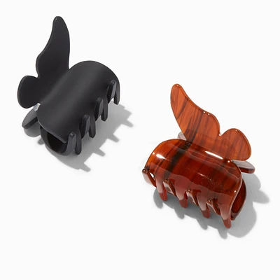 Matte Black & Tortoiseshell Butterfly Hair Claws - 2 Pack