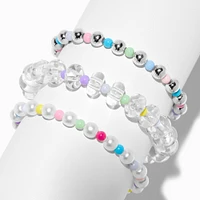 Pastel Mixed Beaded Stretch Bracelets - 3 Pack