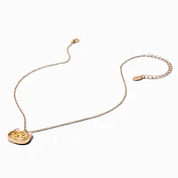 Gold-tone Cat Shaker Pendant Necklace