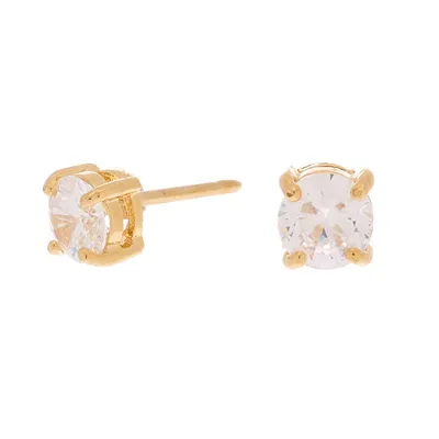 18kt Gold Plated Cubic Zirconia 5MM Round Stud Earrings